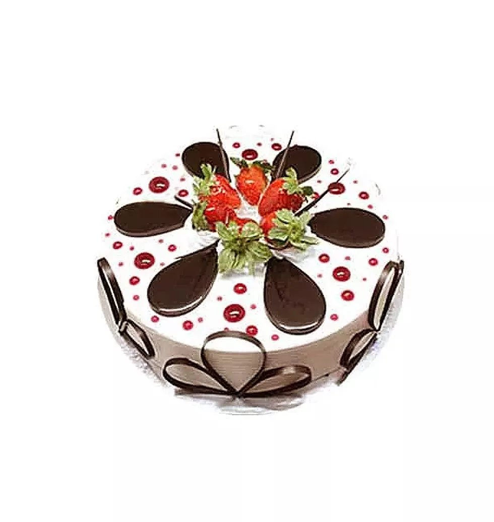 Mouth-Watering Berries Chocolate with Dark Pitted Cherries and Cream Cheese Cake