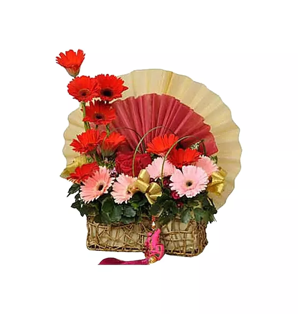Clustered Multicolored Gerberas Arrangements