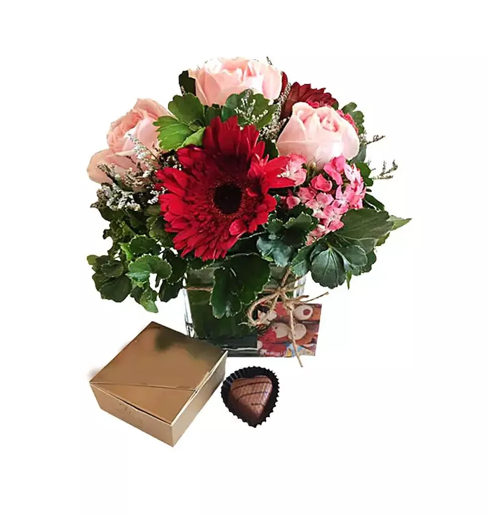 Flower Arrangement with Sugary Delights