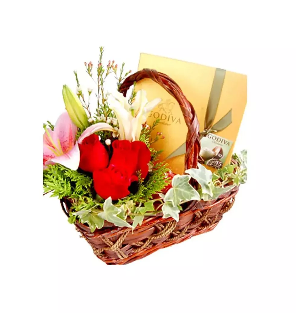 Treats and Bouquet of Flowers