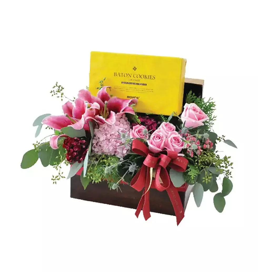 Cookies Box Decorated with Flowers