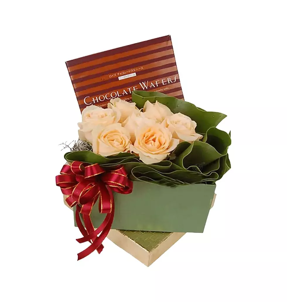 Chocolate with roses