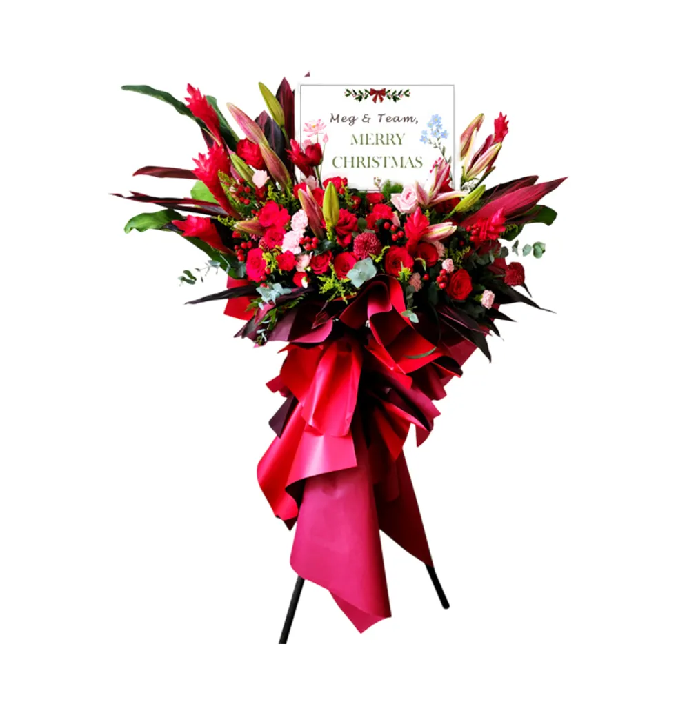 Festive Flower Stand Arrangement