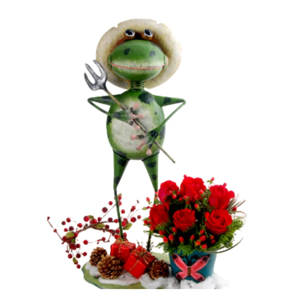 Garden Frog & Floral Gift Hamper