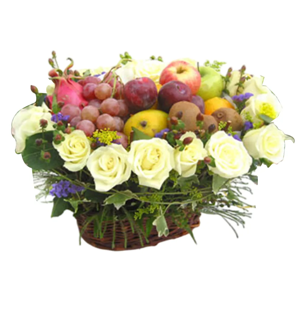 Floral Elegance & Gourmet Fruits Set