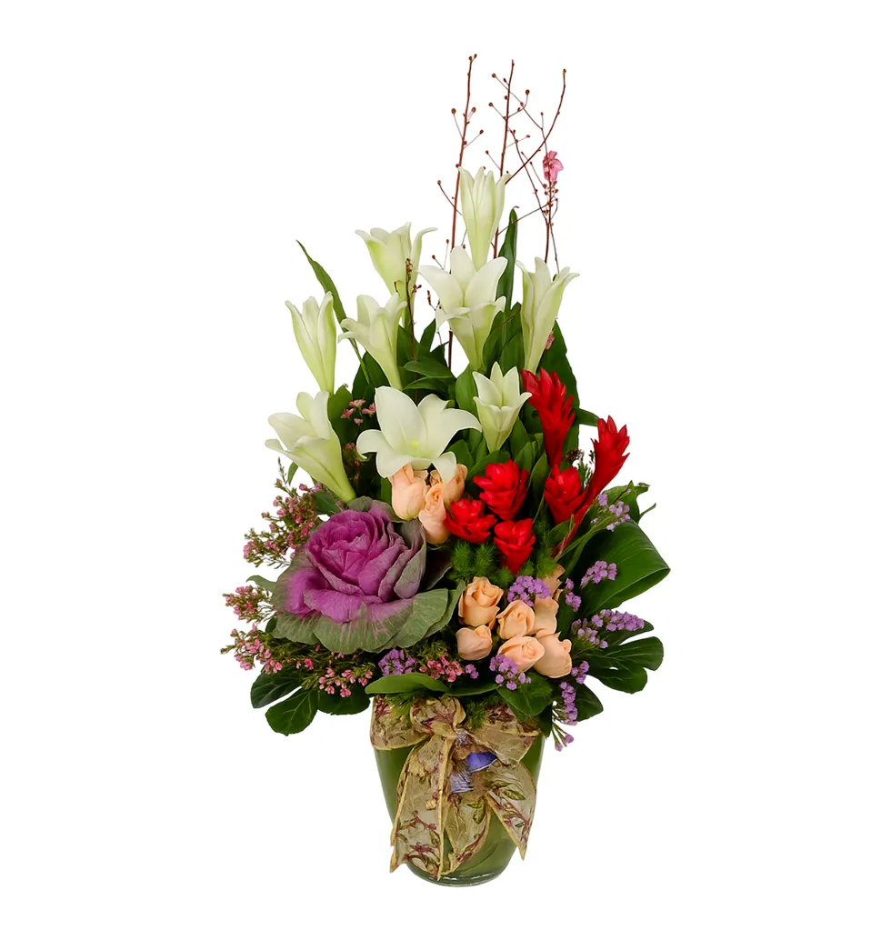 Luxe Exotic Flower & Vase Arrangement